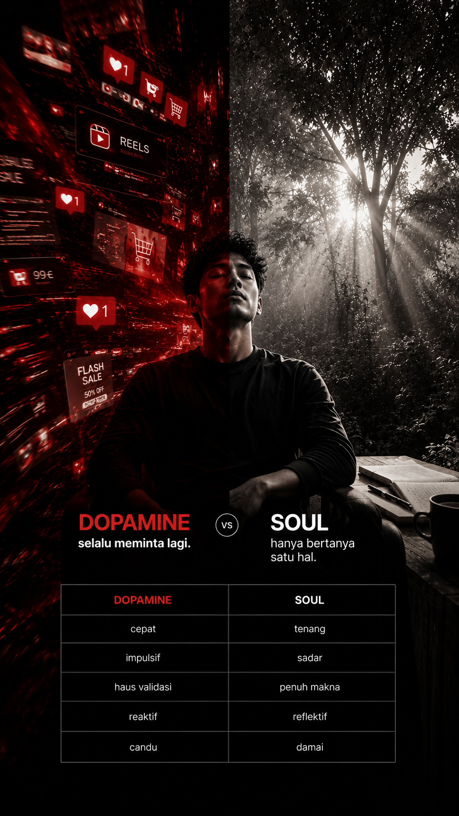Kenali mana bisikan Dopamine dan mana Soul.